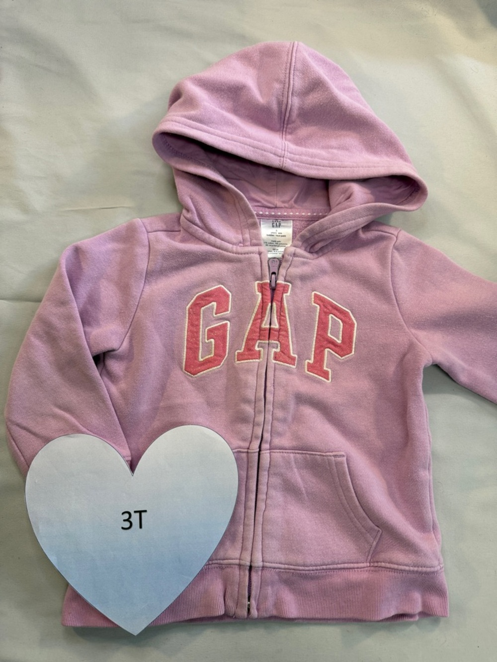 GAP Lavender/Pink Hooded Zip-Up Sweatshirt/jacket for Kids
